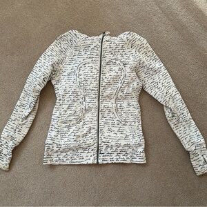 lululemon athletica White and Black Script Sweater